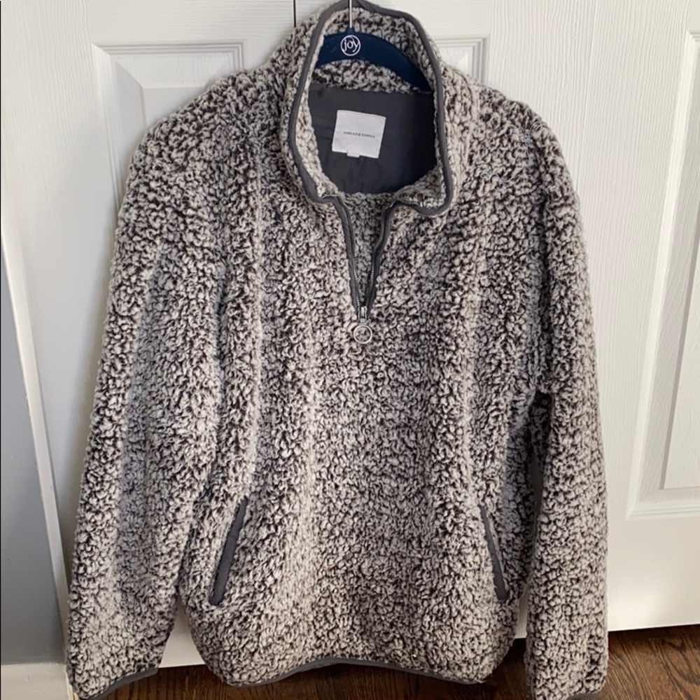 Fuzzy quarter zip Teddy Jacket